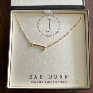 NWT NIB Rae Dunn Initial J Gold Necklace